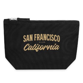 San Francisco California - Canvas Zip Pouch 18 x 19 cm - black - Front