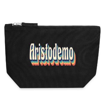 Aristodemo retro vintage t shirt - Canvas Zip Pouch 18 x 19 cm - black - Front