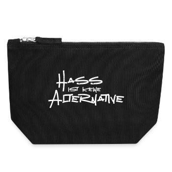 Hass ist keine Alternative - Canvas Reißverschluss-Täschchen (18 x 19 cm) - Schwarz - Vorne