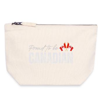 Flag of Canada, Canadian pride - Canvas Zip Pouch 18 x 19 cm - nature - Front