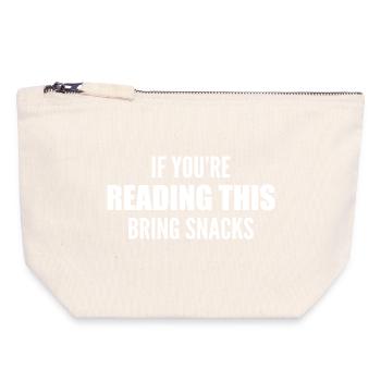 if you're reading this bring snacks - Pochette zippée en toile 18 x 19 cm - blanc naturel - Devant