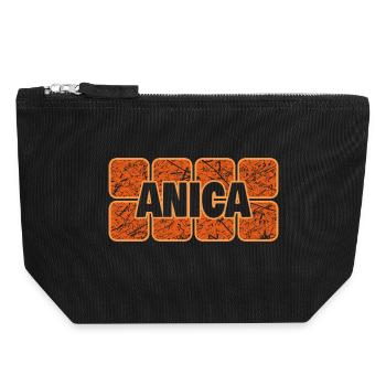 Anica comme prénom - Pochette zippée en toile 18 x 19 cm - noir - Devant