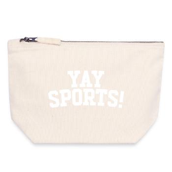 Yay Sports – Fan de sport sans méfiance (femmes) - Pochette zippée en toile 18 x 19 cm - blanc naturel - Devant