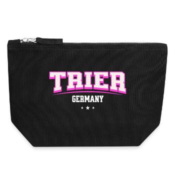 Trier Germany Retro Schriftzug - Canvas Reißverschluss-Täschchen (18 x 19 cm) - Schwarz - Vorne