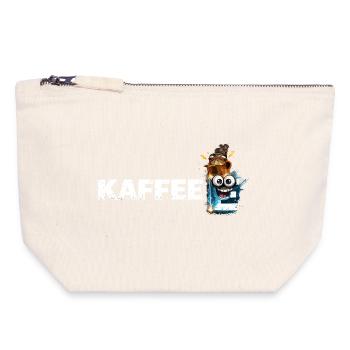 Kaffee Mascot Splash - Canvas Reißverschluss-Täschchen (18 x 19 cm) - Naturweiß - Vorne