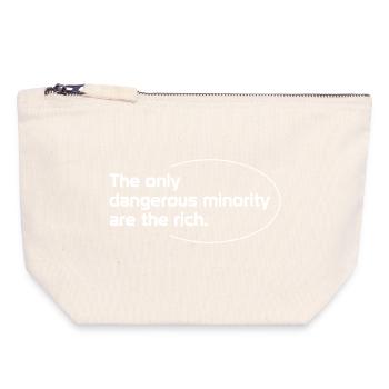 La seule minorité étrange est celle des riches - Pochette zippée en toile 18 x 19 cm - blanc naturel - Devant