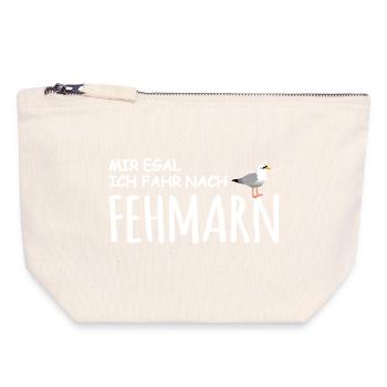 Fehmarn Liebe - Canvas Reißverschluss-Täschchen (18 x 19 cm) - Naturweiß - Vorne