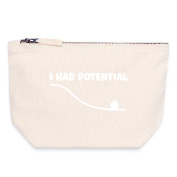 J’avais un humour potentiel de nerd scientifique avec des jeux de mots en physique - Pochette zippée en toile 18 x 19 cm - blanc naturel - Devant