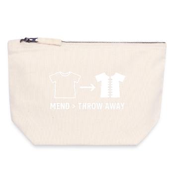 Mend Throw Away Sichtbare Reparatur - Canvas Reißverschluss-Täschchen (18 x 19 cm) - Naturweiß - Vorne