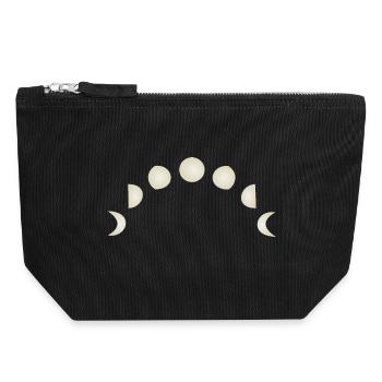 Moon phases Astronomy - Canvas Zip Pouch 18 x 19 cm - black - Front