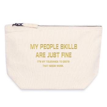 Conception typographique audacieuse d’affirmation de soi - Pochette zippée en toile 18 x 19 cm - blanc naturel - Devant