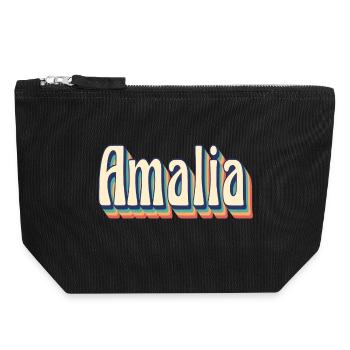 Vintage Retro Amalia T-Shirt Geschenk T-Shirt - Canvas Reißverschluss-Täschchen (18 x 19 cm) - Schwarz - Vorne