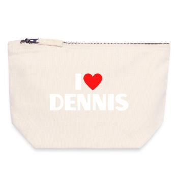 I love Dennis Red Heart Romantic Name Fan - Canvas Zip Pouch 18 x 19 cm - nature - Front