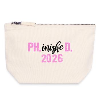 Doctorat 2026 Doctorat philistin Thèse PhD - Pochette zippée en toile 18 x 19 cm - blanc naturel - Devant