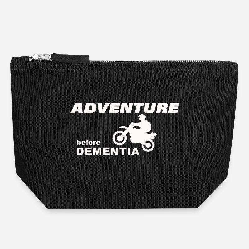 AVENTURE À MOTO - Pochette zippée en toile 18 x 19 cm - noir