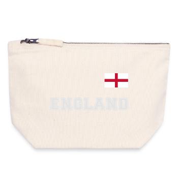 ENGLAND Trikot Look mit Flagge Fahne auf der Brust - Canvas Reißverschluss-Täschchen (18 x 19 cm) - Naturweiß - Vorne