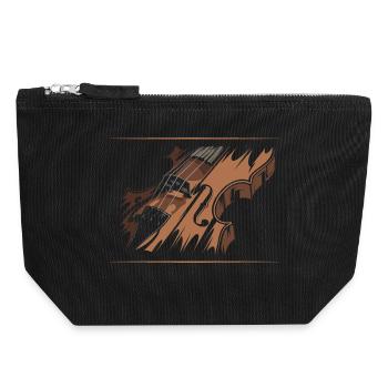 Violon, Violon, Musique, Classique, Illustration, Symbole - Pochette zippée en toile 18 x 19 cm - noir - Devant