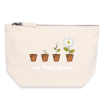 Time (dark) - Canvas Zip Pouch 18 x 19 cm - nature - Front