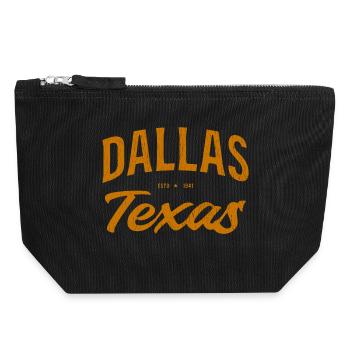 Dallas Texas Vintage Script 1841 - Canvas Reißverschluss-Täschchen (18 x 19 cm) - Schwarz - Vorne