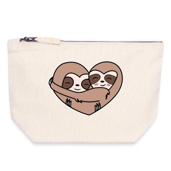 animal sloth jungle dweller zoo mammal - Canvas Zip Pouch 18 x 19 cm - nature - Front