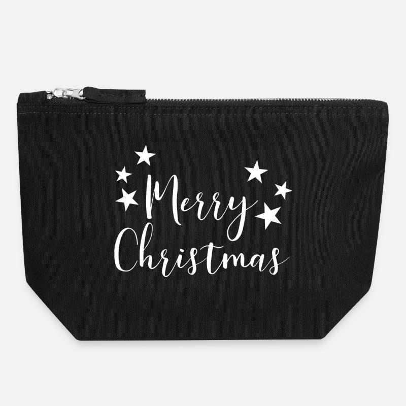 Joyeux Noël Design - Pochette zippée en toile 18 x 19 cm - noir