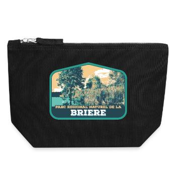 Brière Landscape Badge: Authentic Nature - Canvas Zip Pouch 18 x 19 cm - black - Front