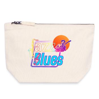 Jazz and Blues Music | Feel The Music - Canvas Zip Pouch 18 x 19 cm - nature - Front