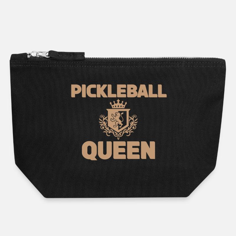 Pickleball Queen - Canvas Zip Pouch 18 x 19 cm - black