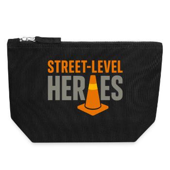 Road Construction Team Asphalt Concrete Team - Canvas Zip Pouch 18 x 19 cm - black - Front