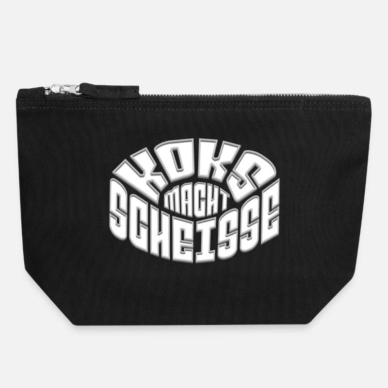 Cocaine makes shit! - Canvas Zip Pouch 18 x 19 cm - black