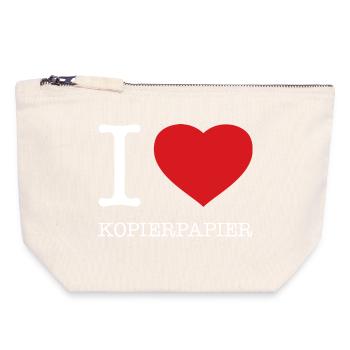 I love Kopierpapier - Canvas Reißverschluss-Täschchen (18 x 19 cm) - Naturweiß - Vorne