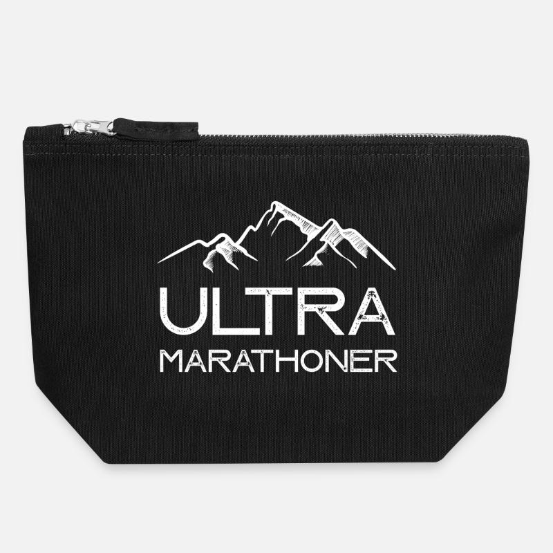 Ultramarathonien - Pochette zippée en toile 18 x 19 cm - noir