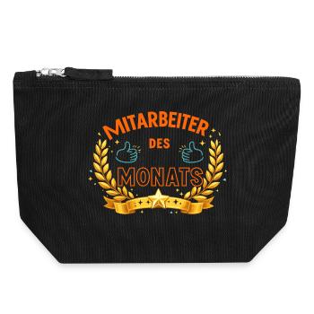 Mitarbeiter des Monats – LorbeerDesign - Canvas Reißverschluss-Täschchen (18 x 19 cm) - Schwarz - Vorne