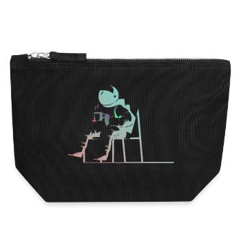 astronaute - Pochette zippée en toile 18 x 19 cm - noir - Devant