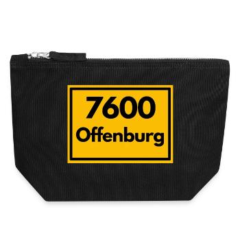 ANCIEN CODE POSTAL RETRO 7600 OFFENBURG - Pochette zippée en toile 18 x 19 cm - noir - Devant