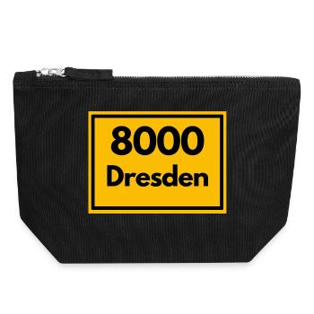 ALTE POSTLEITZAHL PLZ RETRO 8000 DRESDEN  ELBE - Canvas Reißverschluss-Täschchen (18 x 19 cm) - Schwarz - Vorne