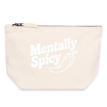 Mentalement épicé - Pochette zippée en toile 18 x 19 cm - blanc naturel - Devant