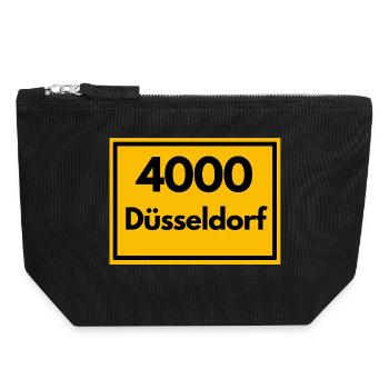 ANCIEN CODE POSTAL RETRO 4000 DÜSSELDORF - ANCIEN - Pochette zippée en toile 18 x 19 cm - noir - Devant