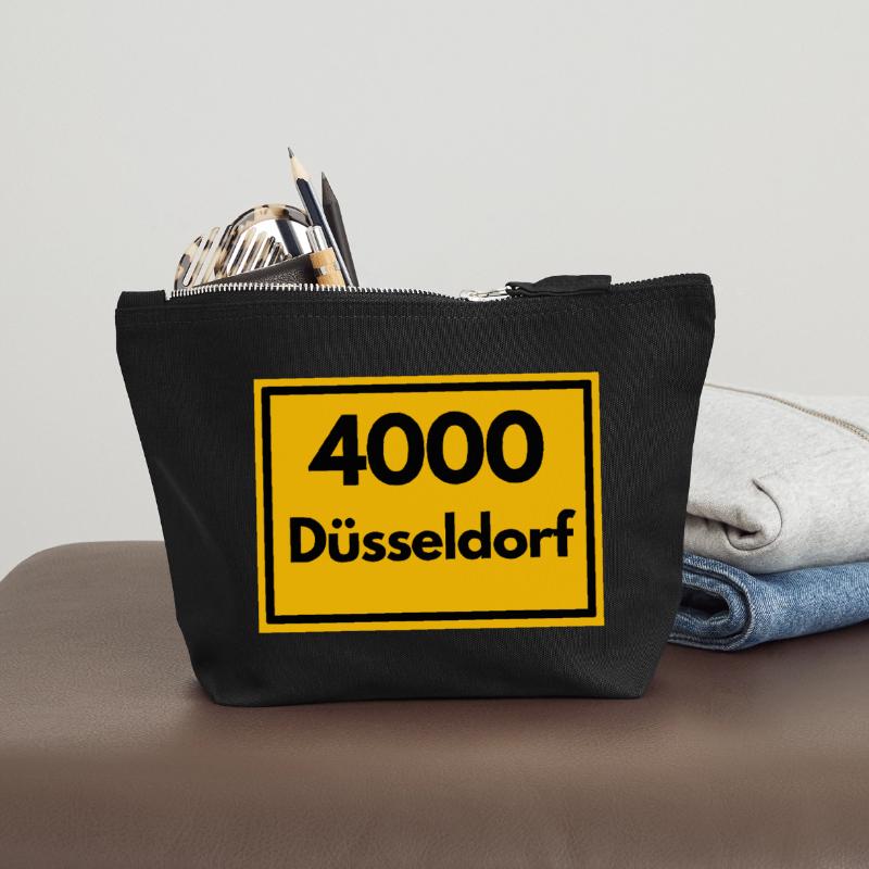 OLD POSTCODE POSTCODE RETRO 4000 DÜSSELDORF - OLD Canvas Zip Pouch 18 x 19 cm