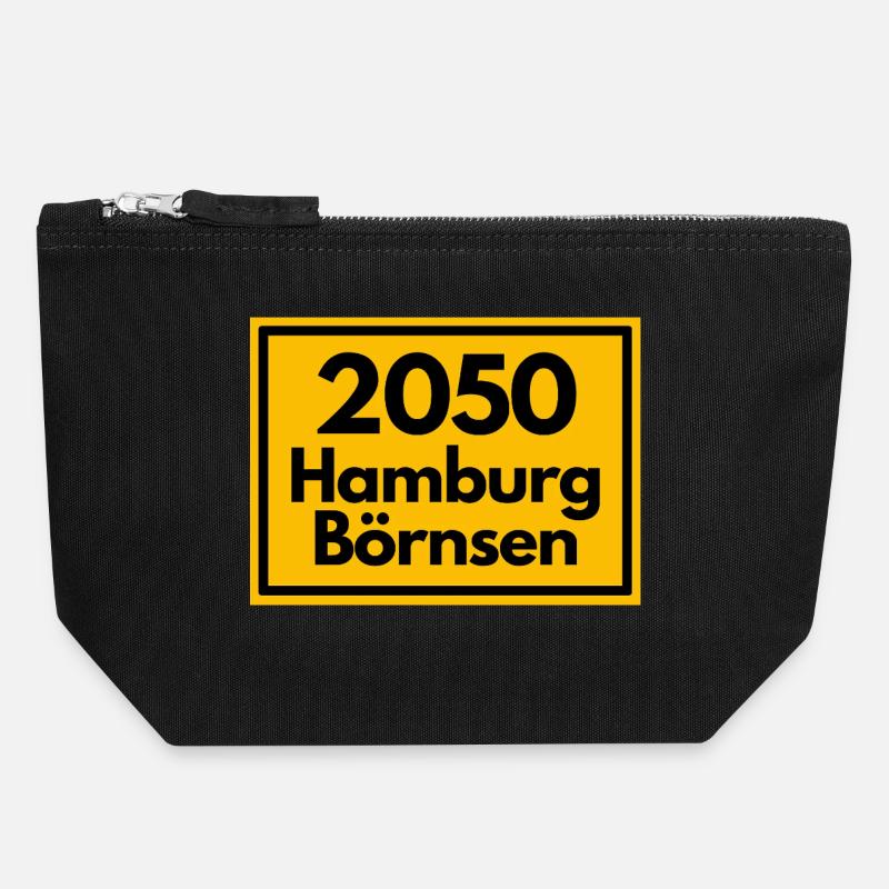 OLD POSTCODE POSTCODE RETRO 2053 HAMBURG BÖRNSEN - Canvas Zip Pouch 18 x 19 cm - black