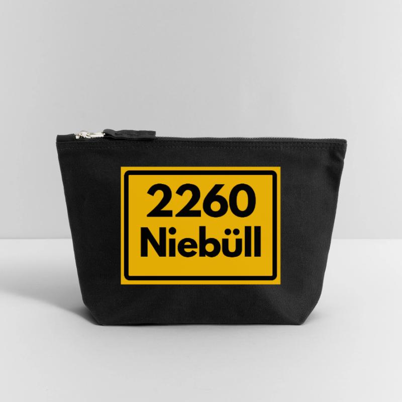 OLD POSTCODE POSTCODE RETRO 2260 NIEBÜLL – NORTH SEA Canvas Zip Pouch 18 x 19 cm