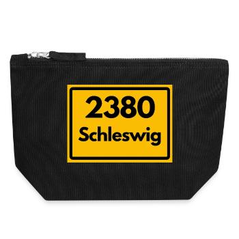 ALTE POSTLEITZAHL PLZ RETRO 2380 SCHLESWIG – FJORD - Canvas Reißverschluss-Täschchen (18 x 19 cm) - Schwarz - Vorne