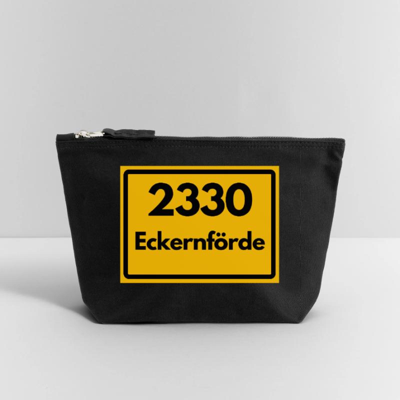 OLD POSTCODE POSTCODE RETRO 2330 ECKERNFÖRDE FJORD Canvas Zip Pouch 18 x 19 cm