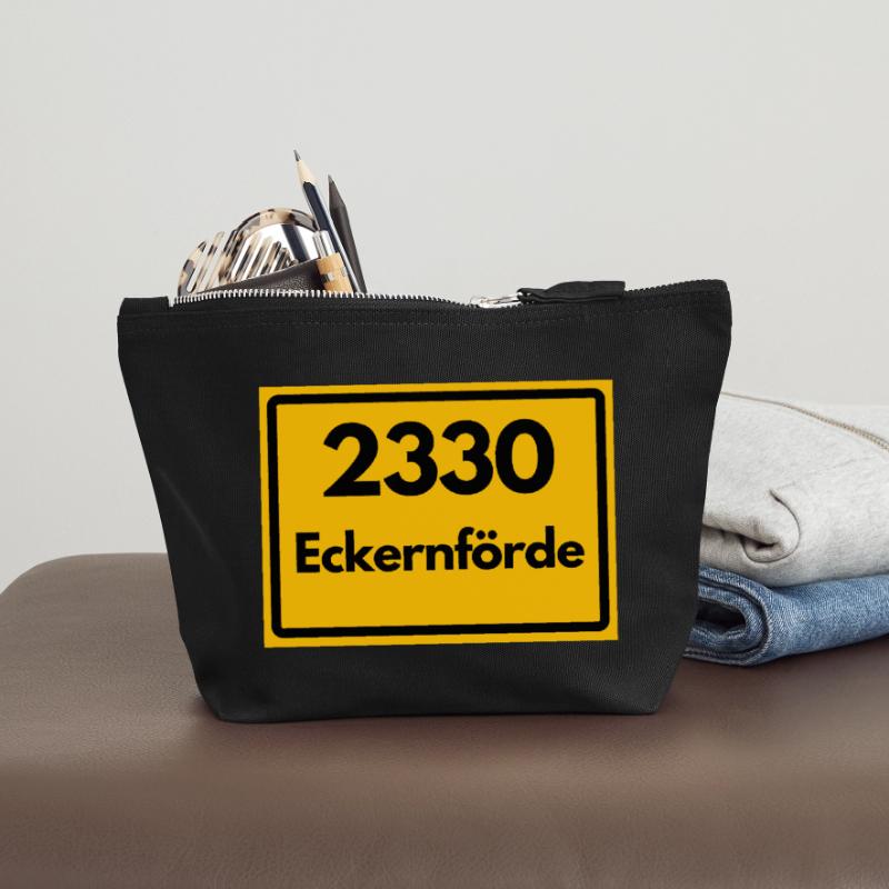OLD POSTCODE POSTCODE RETRO 2330 ECKERNFÖRDE FJORD Canvas Zip Pouch 18 x 19 cm