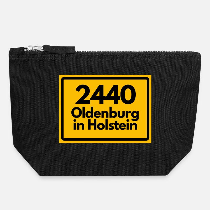 OLD POSTCODE POSTCODE 2440 OLDENBURG IN HOLSTEIN - Canvas Zip Pouch 18 x 19 cm - black