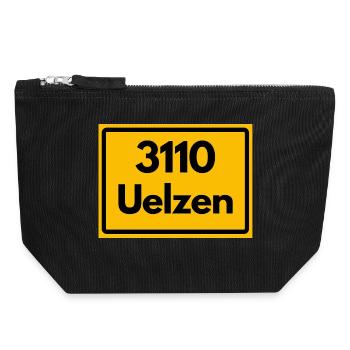 ALTE POSTLEITZAHL PLZ 3110 UELZEN HUNDERTWASSER - Canvas Reißverschluss-Täschchen (18 x 19 cm) - Schwarz - Vorne