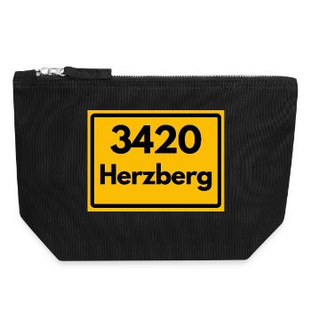 OLD POSTCODE ZIP CODE RETRO 3420 HERZBERG HARZ - Canvas Zip Pouch 18 x 19 cm - black - Front