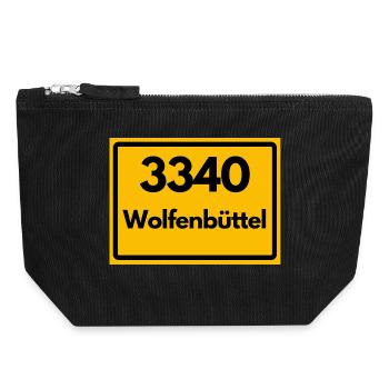 ANCIEN CODE POSTAL RETRO 3340 WOLFENBÜTTEL - Pochette zippée en toile 18 x 19 cm - noir - Devant