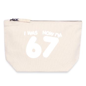 67 - Seven Years Old Sixty Seven 7th Birthday Six  - Canvas Zip Pouch 18 x 19 cm - nature - Front