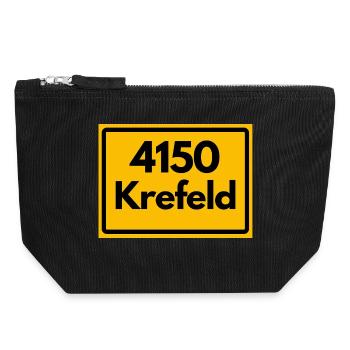 ALTE POSTLEITZAHL PLZ RETRO  4150 KREFELD - Canvas Reißverschluss-Täschchen (18 x 19 cm) - Schwarz - Vorne